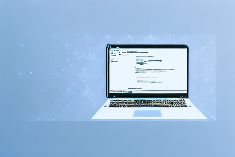 A laptop displaying lines of code