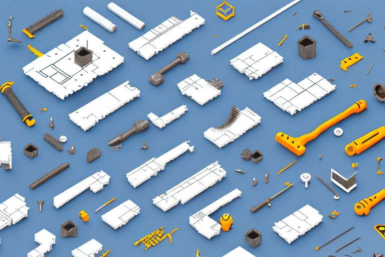 Various construction tools like a hammer