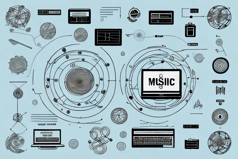 Various symbols representing different types of websites such as a music note for music sites