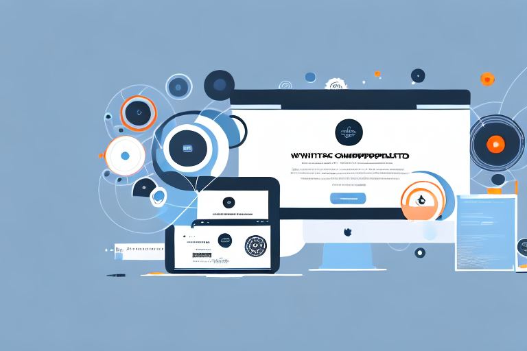 A computer displaying a simple webpage design