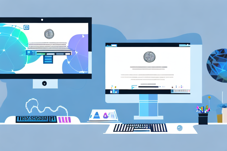A desktop computer with a website being set up on the screen