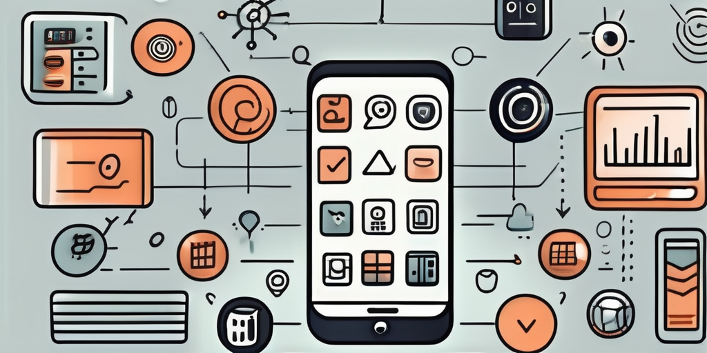 A smartphone displaying various interactive icons