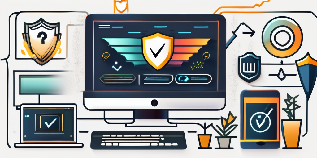 A web app interface on a computer screen with various functional icons