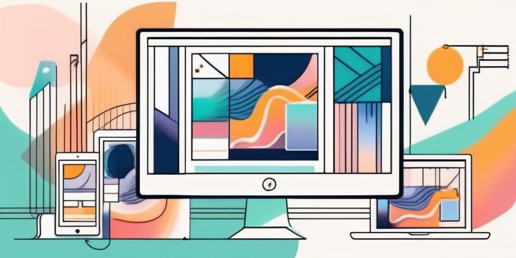 A computer screen showcasing a beautifully designed website layout with various design elements like color palettes