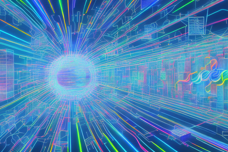 A vibrant digital cityscape