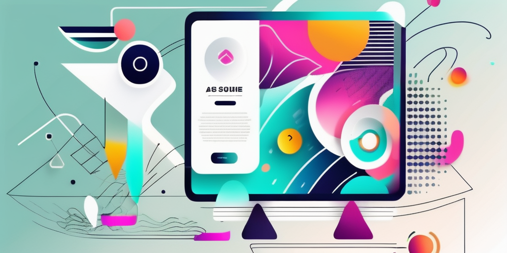 A vibrant and dynamic website layout with various creative elements such as abstract shapes