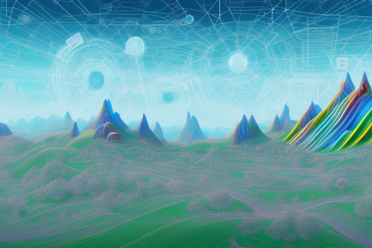 A digital landscape representing the internet