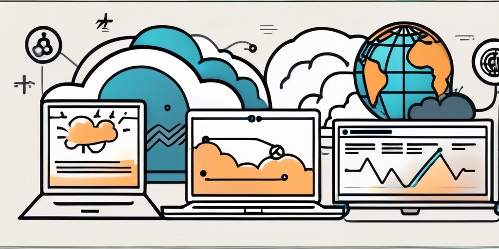 A laptop displaying a generic web application interface