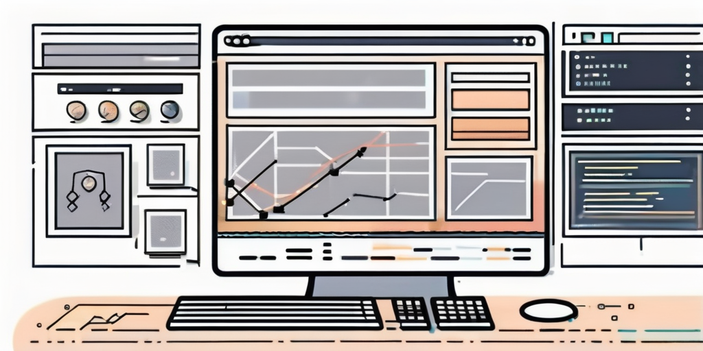 A computer screen displaying a variety of coding elements and a half-finished web app interface