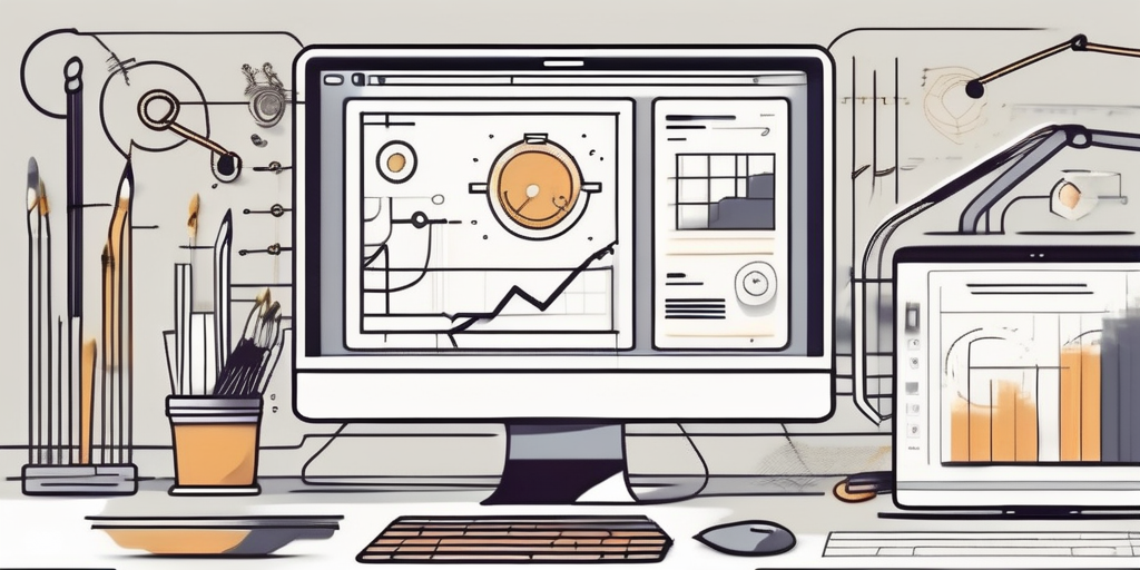 A digital interface being constructed with various web design tools and elements