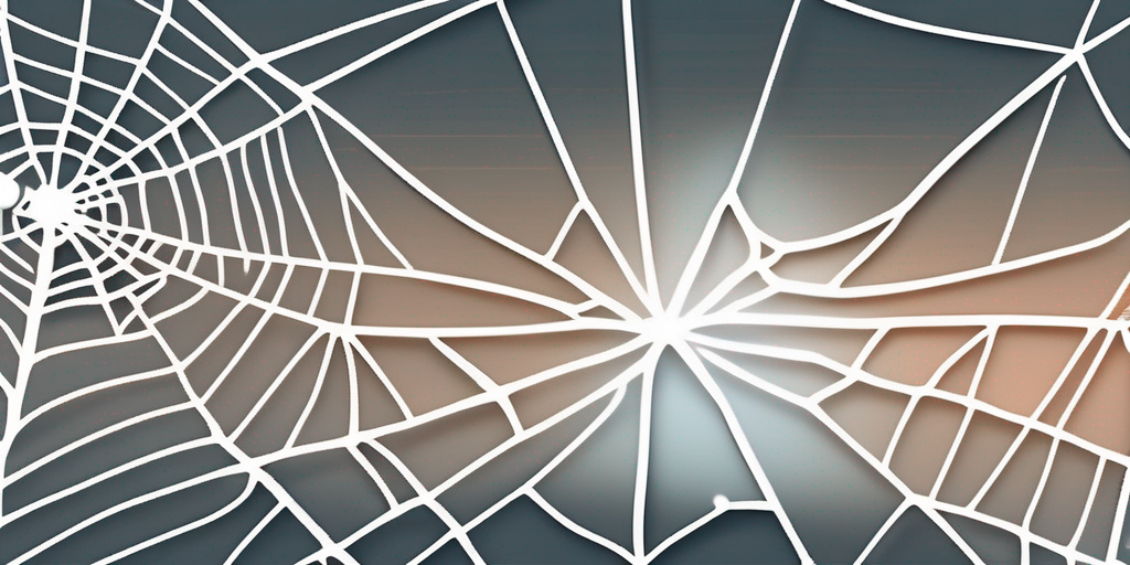 A spider web intricately woven into the shape of a magnet