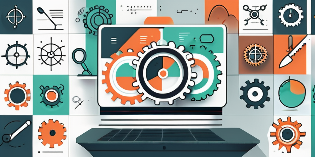 A web with seo-related symbols like search bars