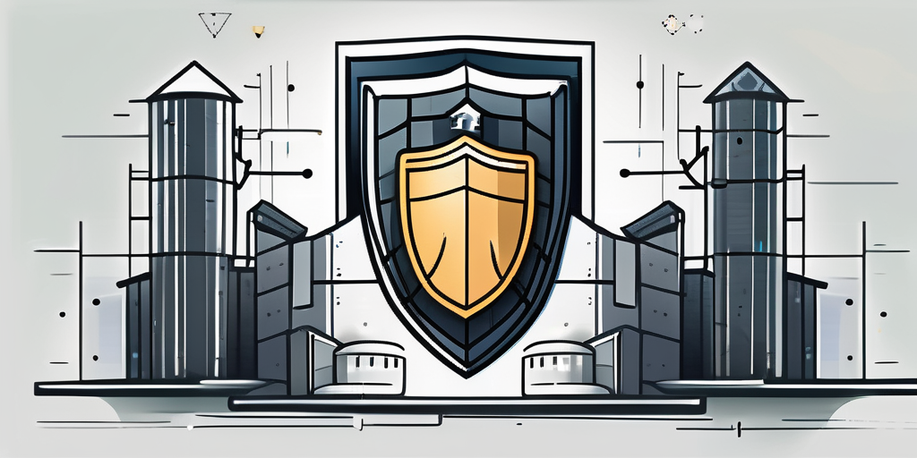 A secure fortress representing safety and a shield symbolizing data protection