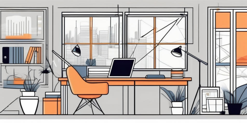 A modern startup office with various digital devices showcasing different web designs