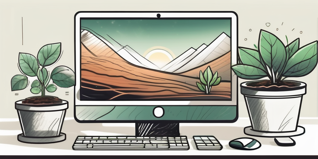 A digital design workspace with elements of nature incorporated