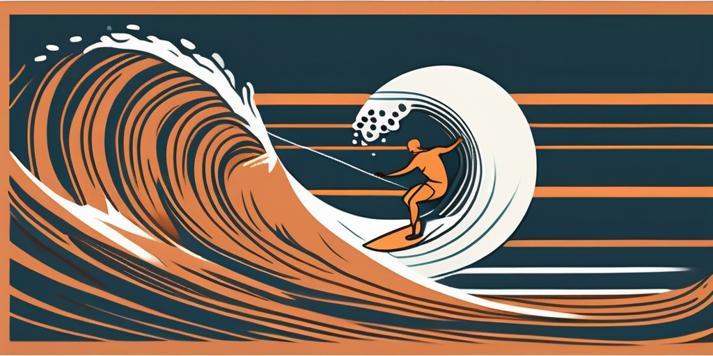 A web agency represented as a surfer skillfully riding a wave