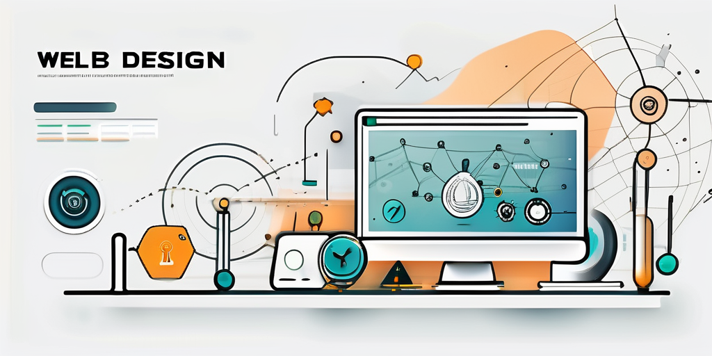 A creative and modern web design layout with various ui/ux elements like icons