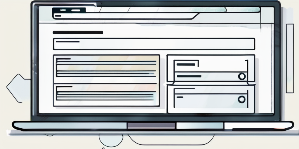 Computerbildschirm mit Schritt-fuer-Schritt-Anleitung zur Domainreservierung auf benutzerfreundlicher Website mit klar gekennzeichneten Navigationsbuttons.