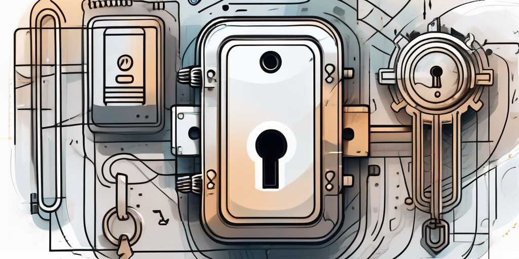 A large key opening a digital lock