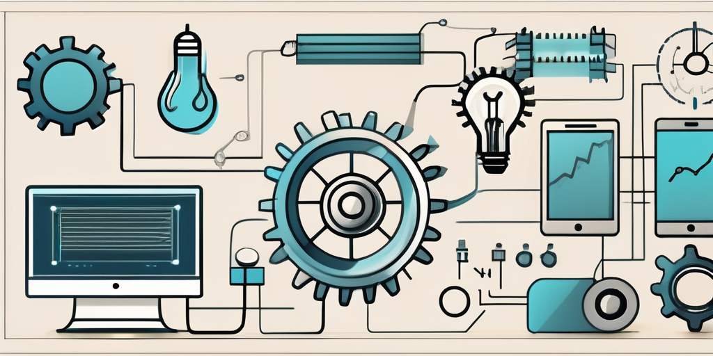 Various tools and symbols associated with software development such as coding brackets