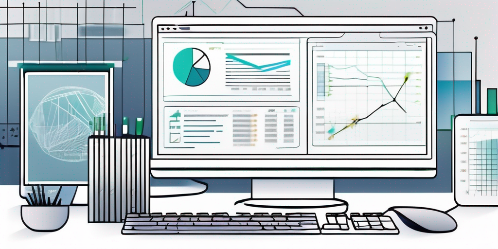 Moderner Arbeitsplatz mit Computer, der Code anzeigt, umgeben von Notizen und Diagrammen zur App-Entwicklung, fuer innovative und erfolgreiche Anwendungserstellung.