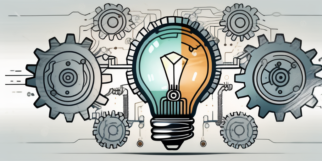 A light bulb integrated with gears and circuitry