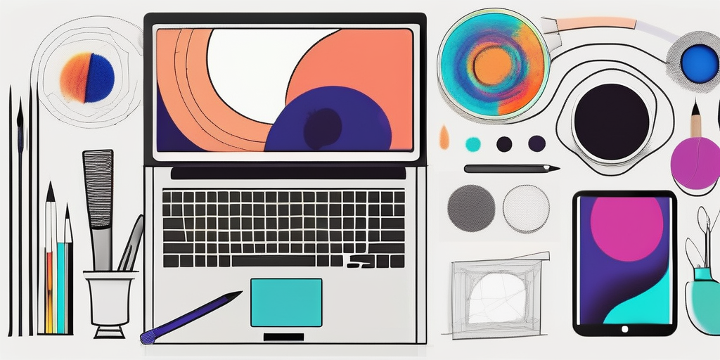 A digital artist's tools like a stylus and a graphics tablet