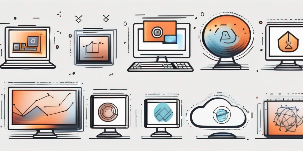 Various software icons increasing in size