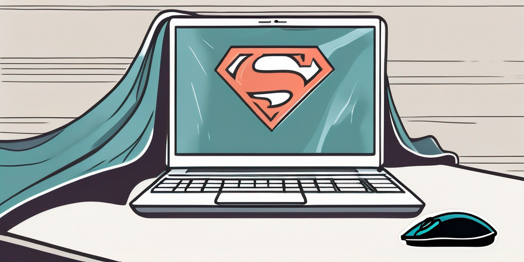 A superhero cape draped over a computer mouse