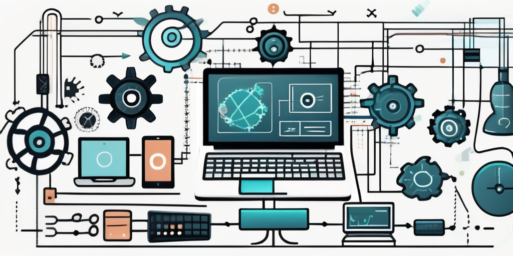 Various tools and devices like laptops