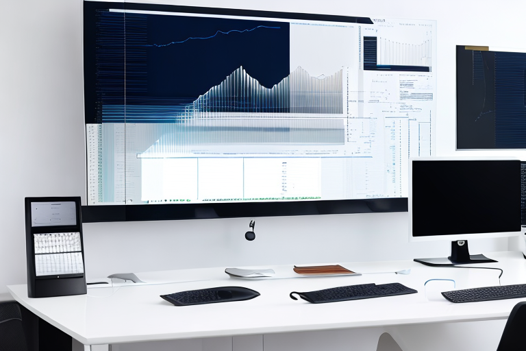 moderner bueroarbeitsplatz mit computerbildschirmen zeigt codierung und webanwendungen sowie datengetriebene entscheidungsprozesse