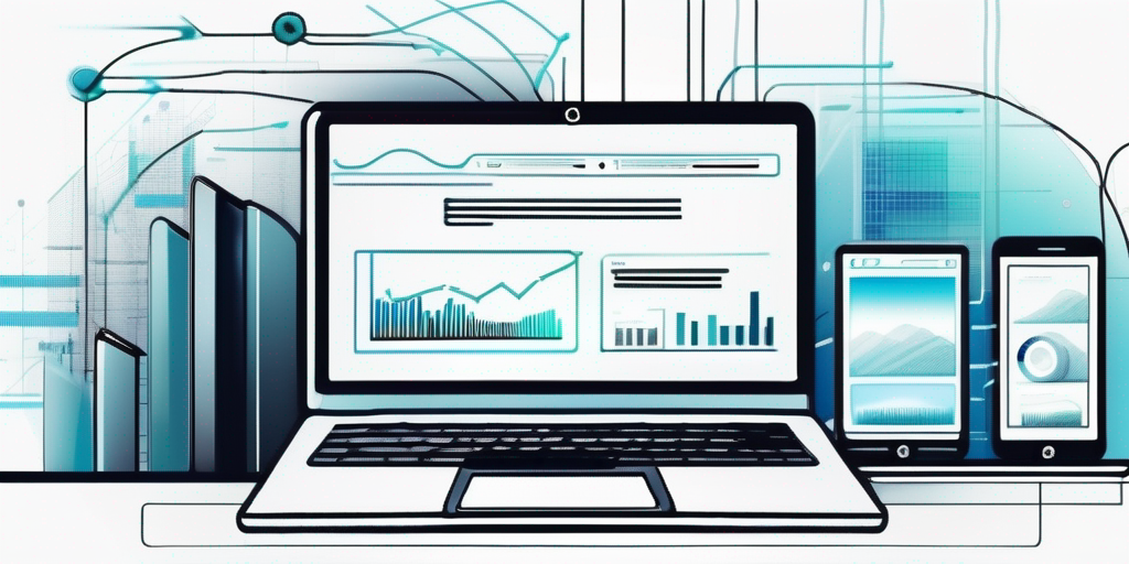 Vielfalt moderner digitaler Geraete wie Smartphones, Tablets und Laptops zeigen Webseiten mit ansprechenden Domainnamen in einer hochtechnologischen Umgebung.