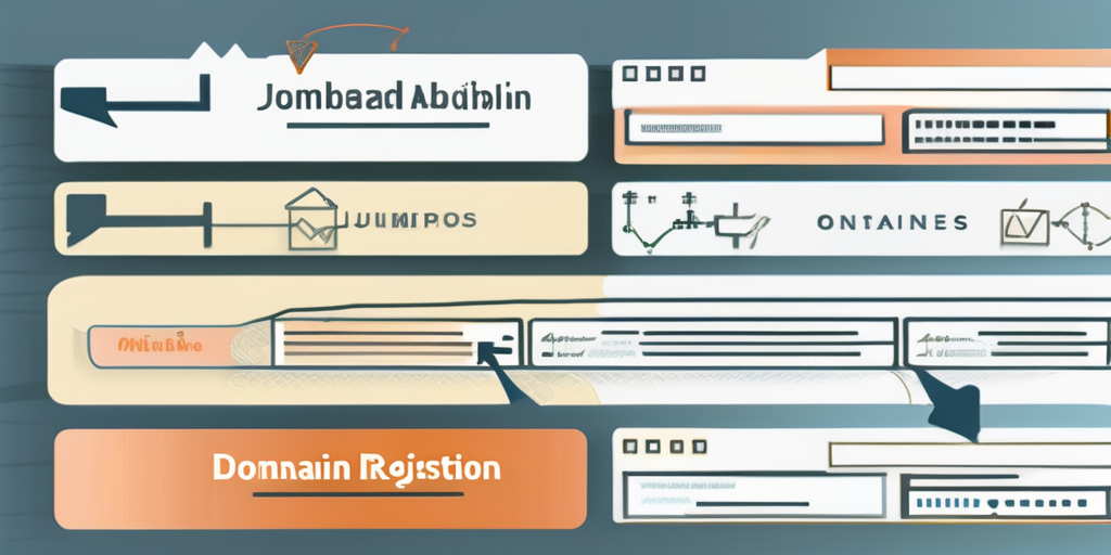 Analyse haeufiger Fehler bei der Auswahl von Domainnamen mit durcheinandergewuerfelten und durchgestrichenen Optionen zur Betonung sorgfaeltiger Entscheidungen im Registrierungsprozess.