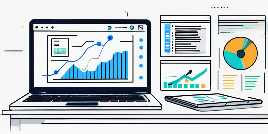 Sauberer und organisierter Arbeitsbereich mit Laptop, der Code anzeigt, umgeben von Notizen und Diagrammen zur Entwicklung mobiler Anwendungen, sowie einem Smartphone mit neu entwickelter App.