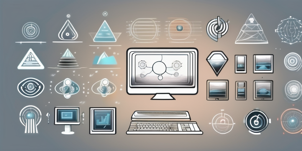 Various software icons evolving into futuristic symbols