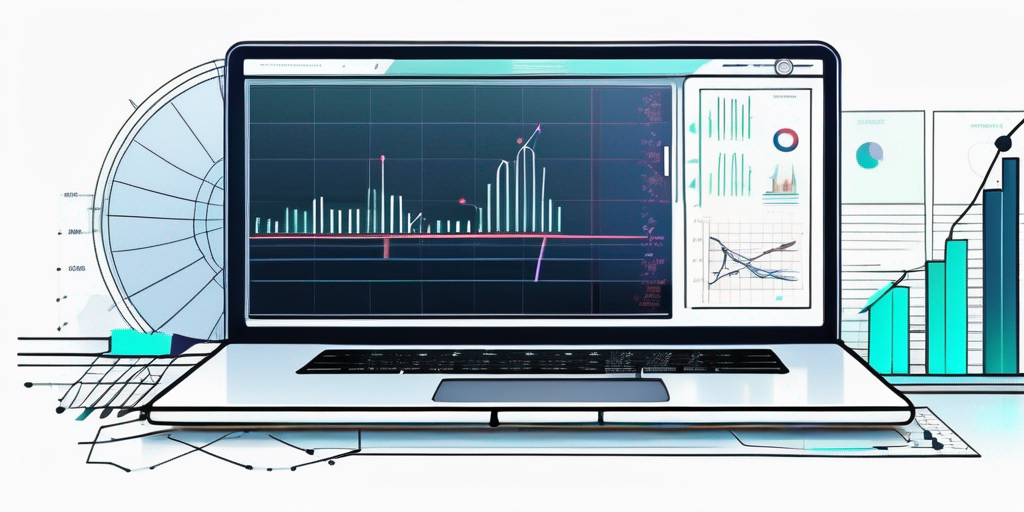 ALT-Tag: Moderner Arbeitsplatz mit Laptop, der Graphen und Code zeigt, umgeben von Notizen und einem digitalen Tablet, verdeutlicht neueste Trends in der App-Entwicklung.