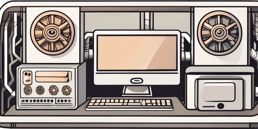 A computer with gears inside it
