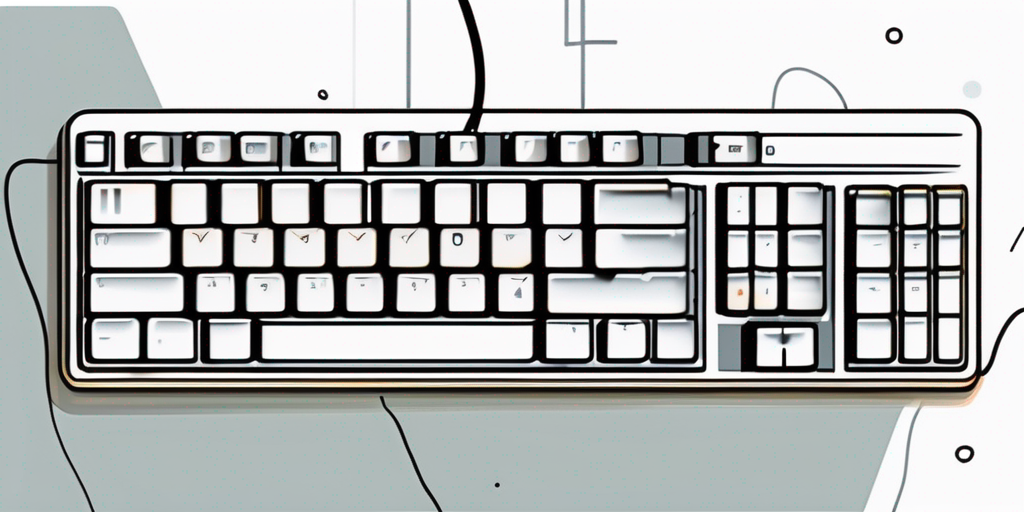Tastatur mit unscharfem Bildschirm im Hintergrund, Symbol fuer digitale Praesenz und Online-Unternehmertum.