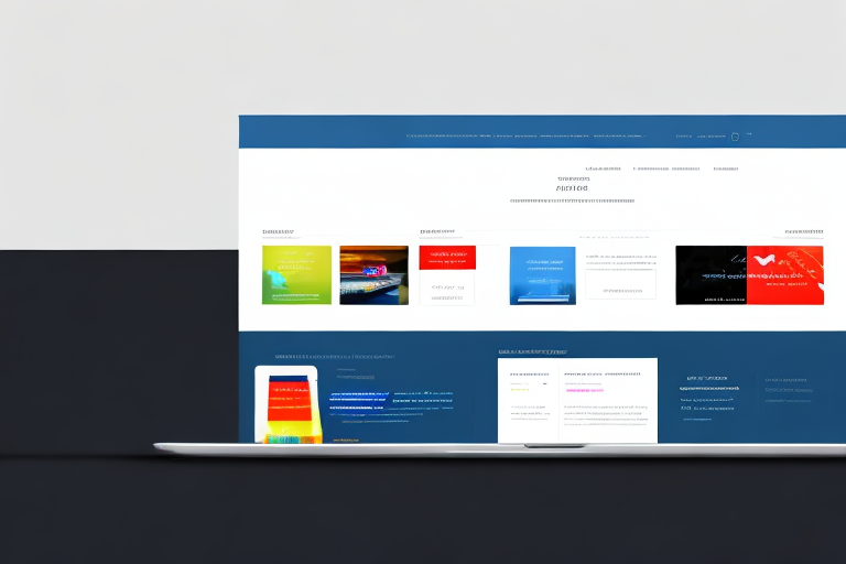 Moderne Website-Interface auf mehreren Geraeten, responsive Design, benutzerfreundliche Navigation, lebendige Farben, dynamische Grafiken, web Entwicklung.