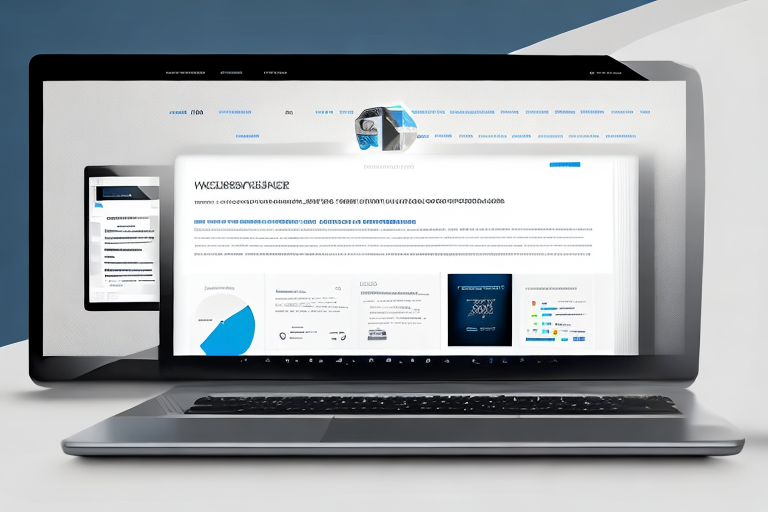 Schnelles Website-Design-Interface mit SEO-Elementen wie Keywords, Analytics und Linkaufbau, im modernen Buero.