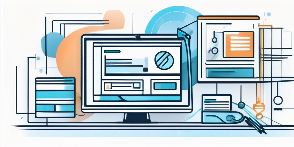 Fuenf abstrakte Symbole fuer erfolgreiche Webseitenerstellung, wie Design, Funktionalitaet und Benutzererfahrung, uebersichtlich angeordnet, jedes Symbol steht fuer ein Kernprinzip der Webentwicklung.