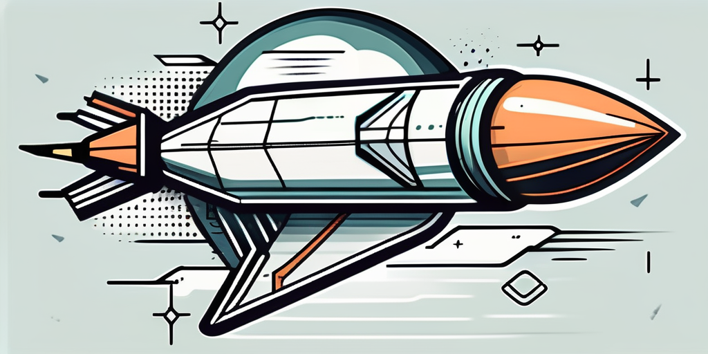 A dynamic and modern web application symbolized as a rocket propelling upwards