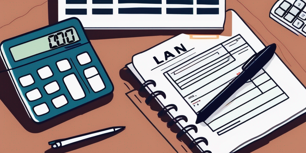 Leitfaden fuer Anfaenger zur Kreditrueckzahlung mit Tisch voller Finanzdokumente, einem Taschenrechner und einem Stift vor Studien- oder Finanzplanungshintergrund
