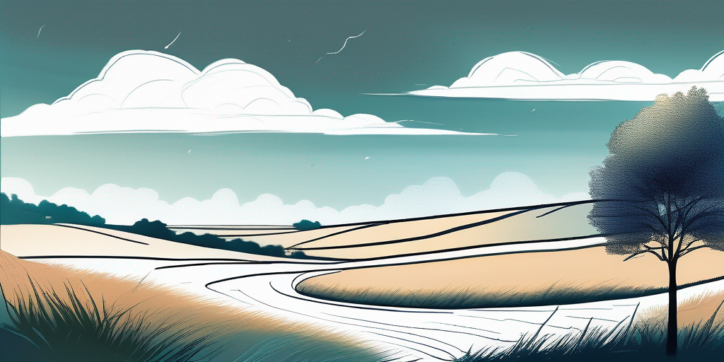 Idyllische Landschaft mit offenem, unerschlossenem Grundstueck unter weitem Himmel, symbolisiert Potenzial und Moeglichkeiten fuer zukuenftige Entwicklung mit flexibler Finanzierung.