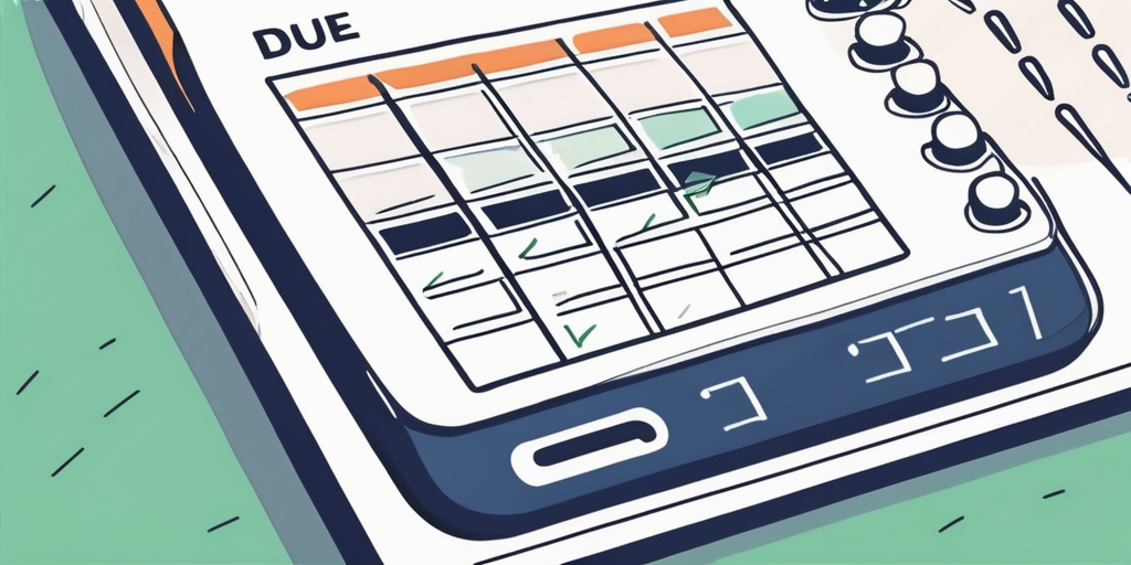 Kalender mit markiertem Datum und Taschenrechner zur Planung des Faelligkeitsdatums der ersten Rate bei Finanzierung - Ein detaillierter Leitfaden