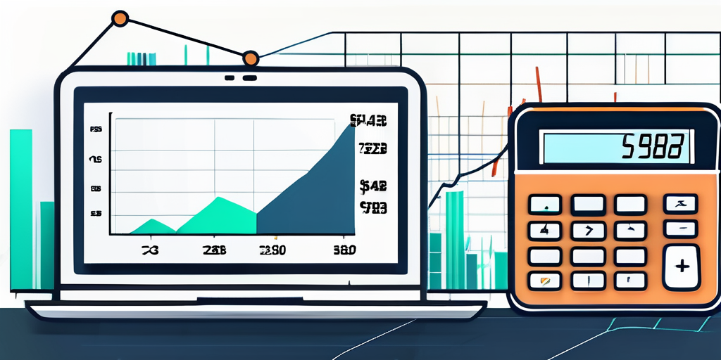 Nahaufnahme eines hochwertigen Hypothekenrechners auf einem digitalen Bildschirm, umgeben von Finanzdiagrammen und -grafiken zur Bewertung seiner Nuetzlichkeit in der Finanzplanung.