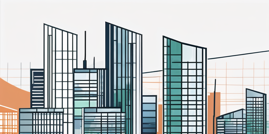 Die Grafik zeigt eine aufsteigende Trendlinie vor abstrakten Wohnhochhaeusern, was das Wachstumspotenzial in Immobilieninvestitionen mit der richtigen Finanzierungsstrategie symbolisiert.