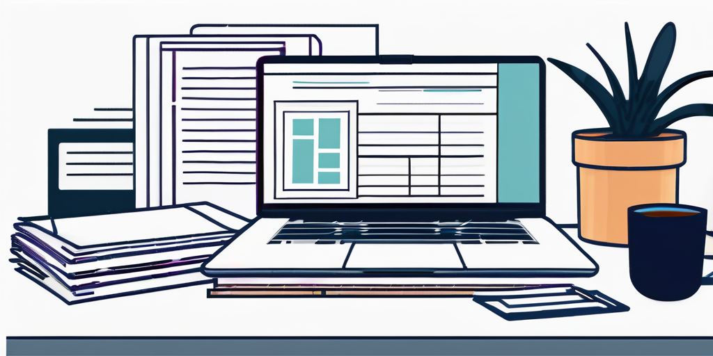 Laptop mit Dokumenten und Stift auf modernem Schreibtisch fuer den Blogbeitrag "Welche Unterlagen brauchen Sie fuer einen Kredit? Ein umfassender Leitfaden".