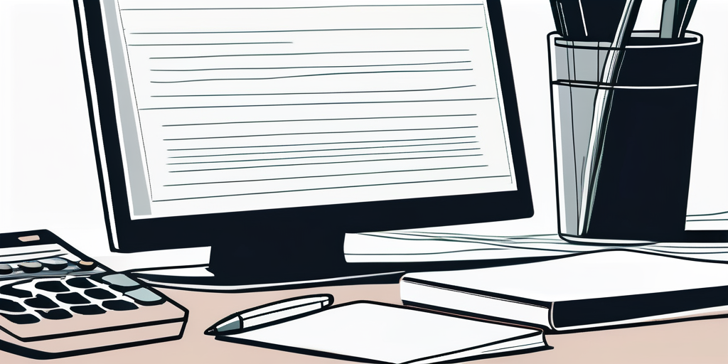 Elegantes, minimalistisches Schreibtisch-Setup mit schlankem Computer, Notizblock und edlem Stift, bereit fuer Finanzplanung und Beratung.