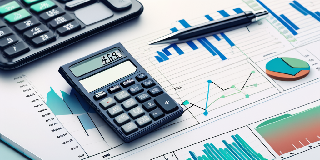 Aktueller Zwischenfinanzierungszinssatz: Ihre finanzielle Loesung - Moderner Taschenrechner auf Schreibtisch mit Finanzdiagrammen und Grafiken.